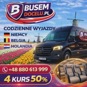 komfortowy bus do Holandii z Leżajska Busem do Celu codzienne wyjazdy Niemcy Belgia transport osób door to door