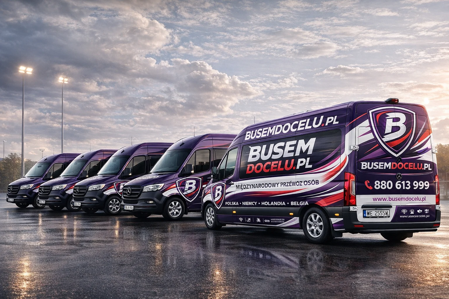 Flota furgonetek z logo firmy